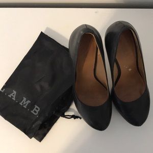 L. A. M. B. Black leather platforms